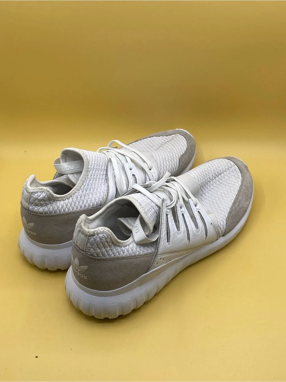 adidas Tubular Radial White and Light Gray Knit - Picture 4 of 4